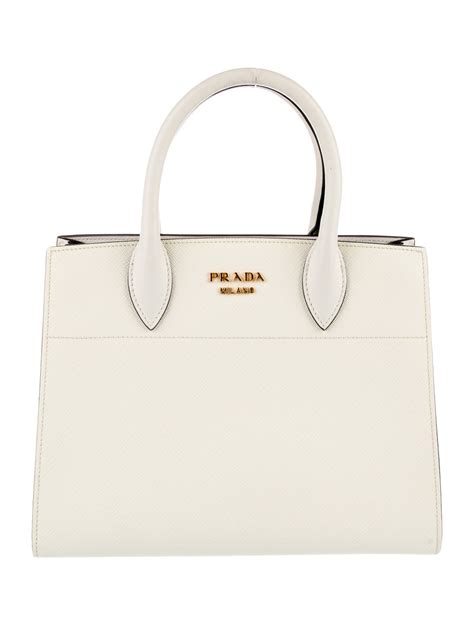 Prada White Saffiano Bibliotheque Small QNBGPI3RWH000